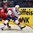 OSTRAVA, CZECH REPUBLIC - MAY 12: Norway's Niklas Roest #28 stickhandles the puck away from Belarus' Alexei Kalyuzhny #17 during preliminary round action at the 2015 IIHF Ice Hockey World Championship. (Photo by Richard Wolowicz/HHOF-IIHF Images)

